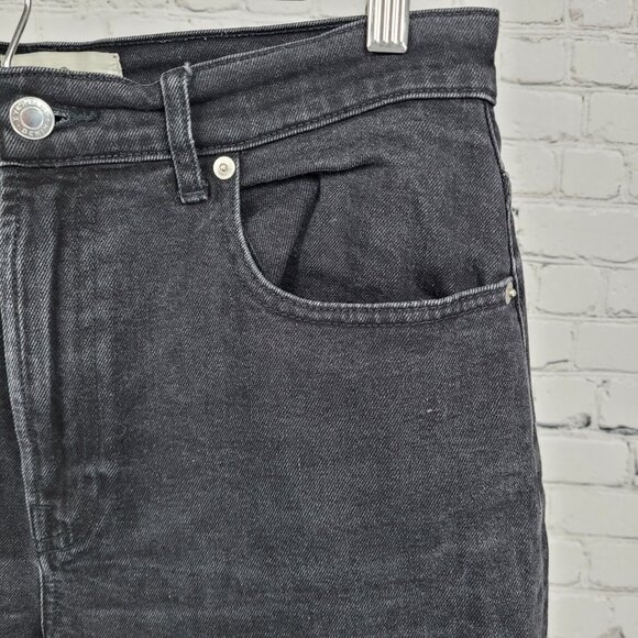 Everlane Black Denim Organic Cotton The Highway Jean Cropped Cut Off 30x22 - Picture 10 of 12